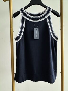 Tommy Hilfiger Navy Tank Top with White Trim